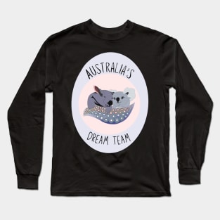 Australia’s Dream Team Cute Koala and Wombat Design Long Sleeve T-Shirt